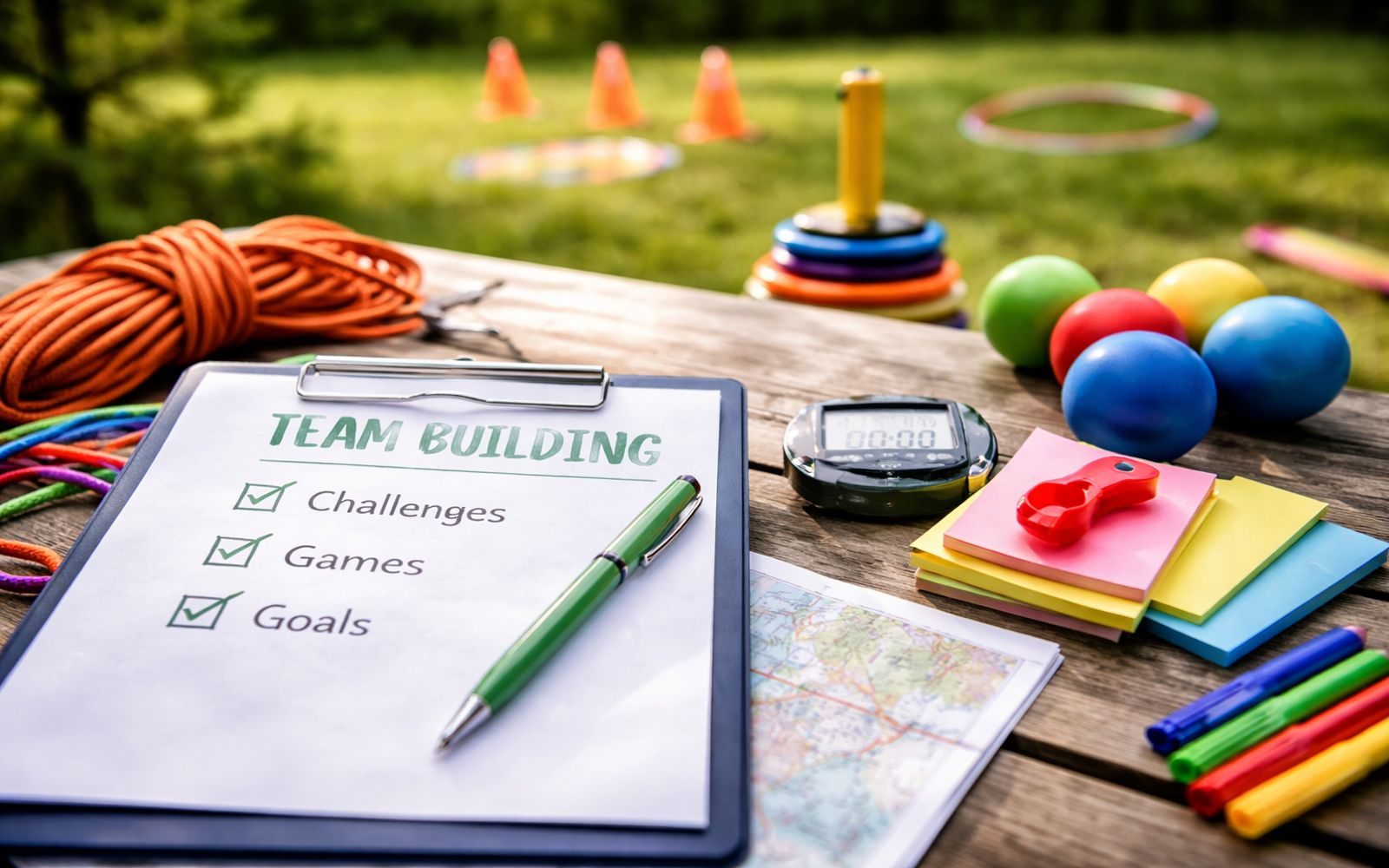 Outdoor team-building near the hotel